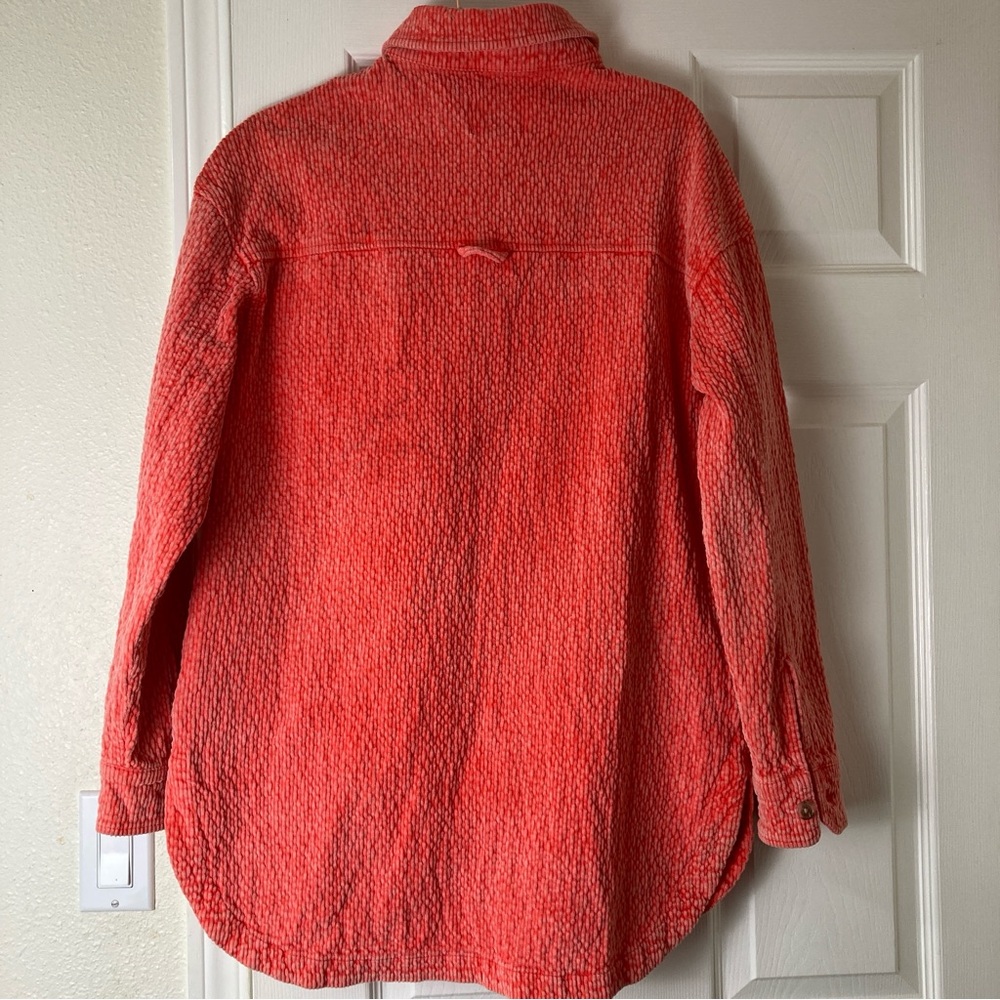 BDG Outfitters Serena Womens Corduroy Faded Shirt Jacket in Coral S-P - Picture 4 of 16